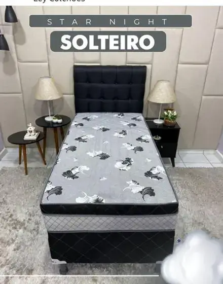 Cama Box Unibox Solteiro de Molas Bonnel Star Nigth