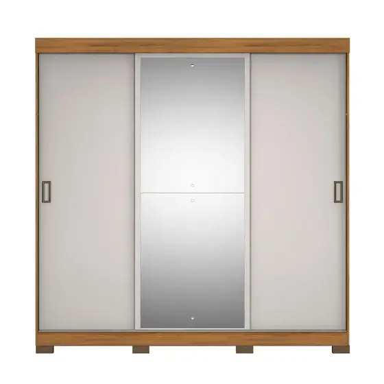 Guarda Roupa Casal 3 Portas 4 Gavetas com Espelhos - Imagem 3