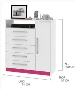 Alternative view of Cômoda 5 Gavetas Com Sapateira Vicenza