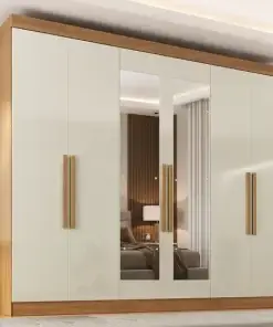 Guarda roupa Casal com Espelho 6 Portas 2 Gavetas paris