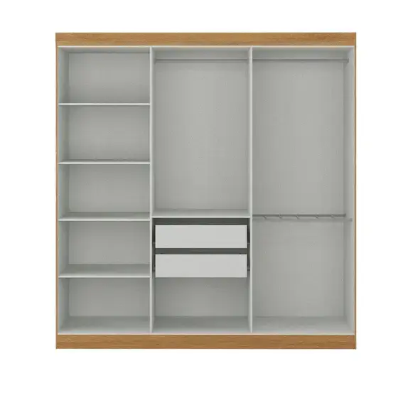 Guarda roupa Casal com Espelho 6 Portas 2 Gavetas paris - Imagem 2
