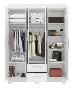 Alternative view of Guarda Roupa Solteiro Flex com Pés 6 Portas 2 Gavetas NT 6015