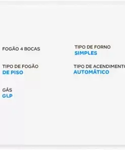 Alternative view of Fogão 4 Bocas Esmaltec Branco Ideal Super