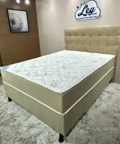 conjunto box Cama Casal Isofort Ouro Ley Colchoes