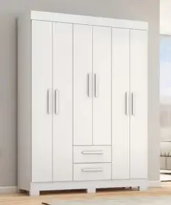Guarda Roupa Solteiro Flex com Pés 6 Portas 2 Gavetas NT 6015