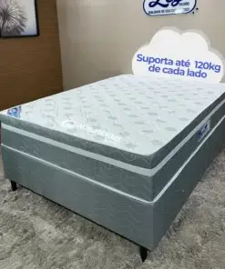 Cama casal Isofort Luxo Cinza Ley colchão