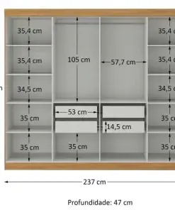 Alternative view of Guarda Roupa Casal 8 Portas 4 Gavetas ouro
