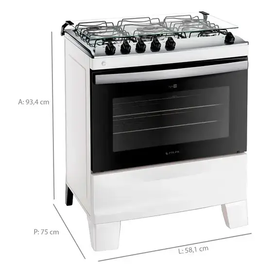 Fogão Agile Up 5 Bocas Automático Mesa de Inox Tripla Chama - Imagem 2