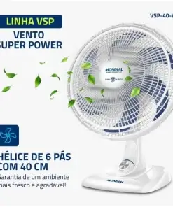 Alternative view of Ventilador de Mesa Mondial Super Power VSP-40-W 40cm 6 Pás
