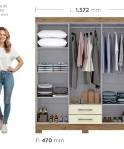 Alternative view of Guarda Roupa Casal Pérola 6 Portas 2 Gavetas