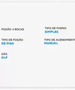 Alternative view of Fogão 4 Bocas Esmaltec Branco Ideal Pop 4120