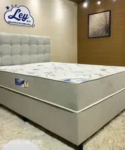 Conjunto Cama Casal Padrão Ley Colchões Isofort Luxo Cinza