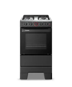 Alternative view of Fogão 4 Bocas Automático Ideal Super Preto Mesa Inox