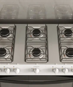 Fogão Itatiaia Star New Piso 6 Bocas Branco Mesa De Inox Bivolt
