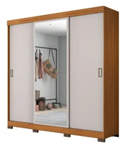 Guarda-Roupa Casal NT5020 3 Portas, 4 Gavetas e Espelho