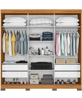 Alternative view of Guarda-Roupa Casal NT5020 3 Portas 4 Gavetas e Espelho