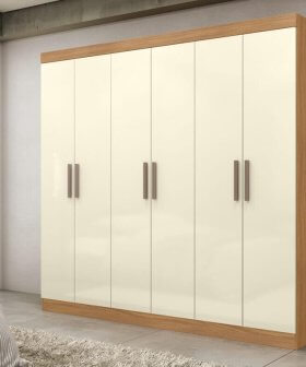 Roupeiro Ouro com 6 Portas e 2 Gavetas