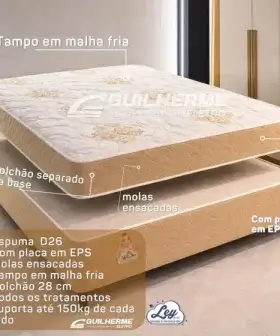 Alternative view of Cama Casal Molas Ensacadas Soft Luxo Caramelo