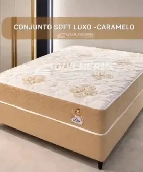 Cama Casal Molas Ensacadas Soft Luxo Caramelo