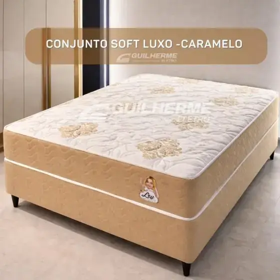 Cama Casal Molas Ensacadas Soft Luxo Caramelo