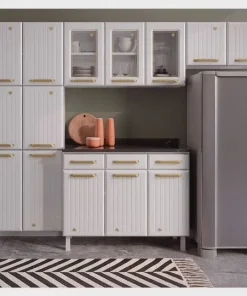 Cozinha de Aço Compacta com Vidro 4 Peças Diamante Telasul