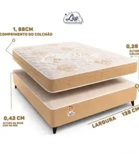 Cama Casal Molas Ensacadas Soft Luxo Caramelo - Imagem 3