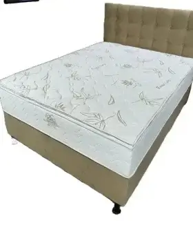 Cama box isofort luxo c/ pillow top - casal bege - LEY COLCHOES