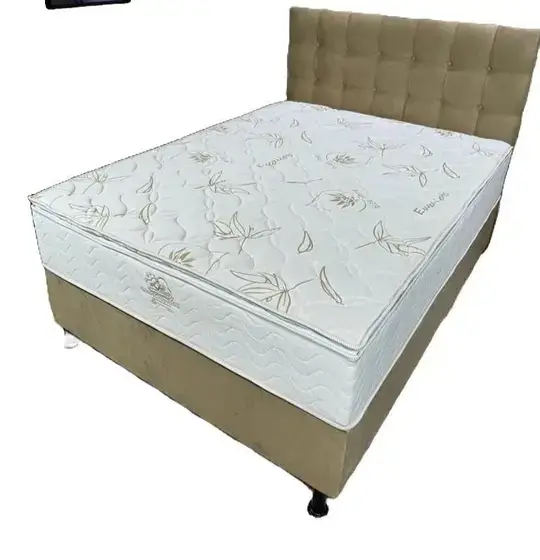 Cama box isofort luxo c/ pillow top - casal bege - LEY COLCHOES