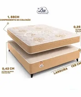 Cama Casal Molas Ensacadas Soft Luxo Caramelo