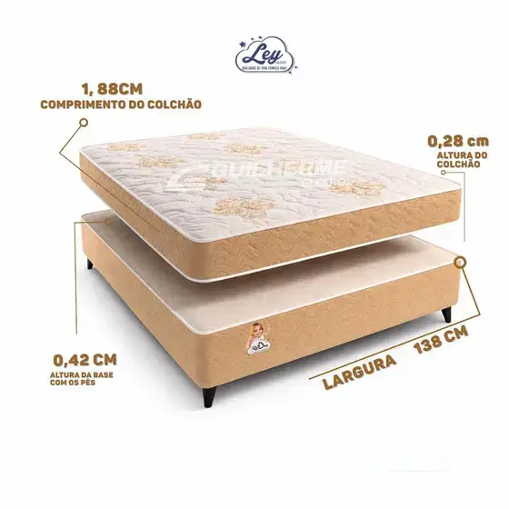 Cama Casal Molas Ensacadas Soft Luxo Caramelo