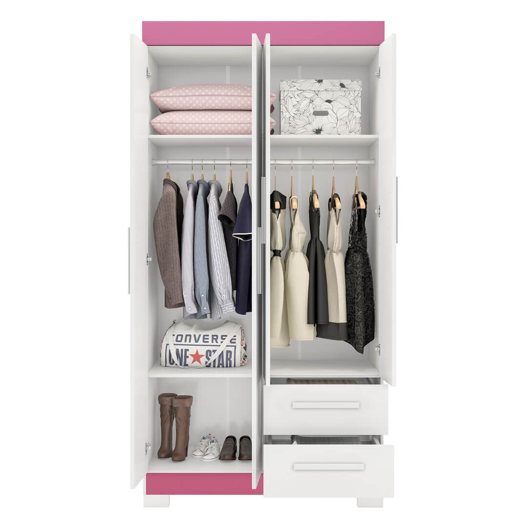Guarda Roupa Solteiro 4 Portas 2 Gavetas NT 6010 - Imagem 2