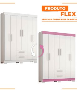 Roupeiro Notavel NT 6015 com 6 Portas e 2 Gavetas