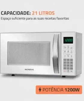 Micro-ondas Mondial MO-01-21-W Branco 21 Litros 1200w