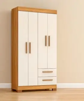 Guarda Roupa Solteiro com Pés 4 Portas 2 Gavetas NT 6010