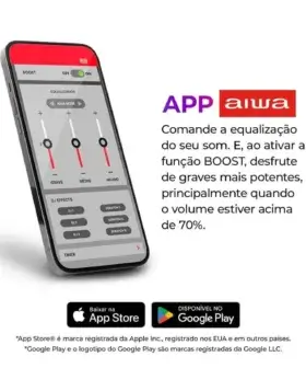 Caixa De Som Aiwa Torre Bluetooth 1600w AWS-T1W-02 - Imagem 4