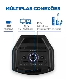 Alternative view of Caixa De Som Party Box Mondial Pbx-600 Bluetooth